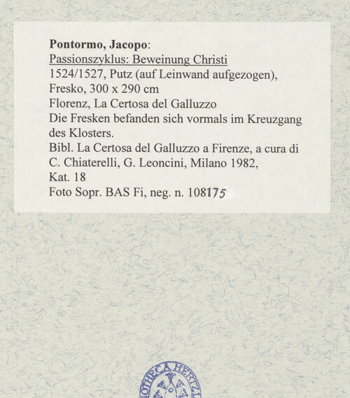 Rückseite von Sopr. BAS Fi [https://www.deutsche-digitale-bibliothek.de/content/lizenzen/rv-ez/] Passionszyklus: Beweinung Christi - Gesamtansicht, bh481826_recto. Foto.