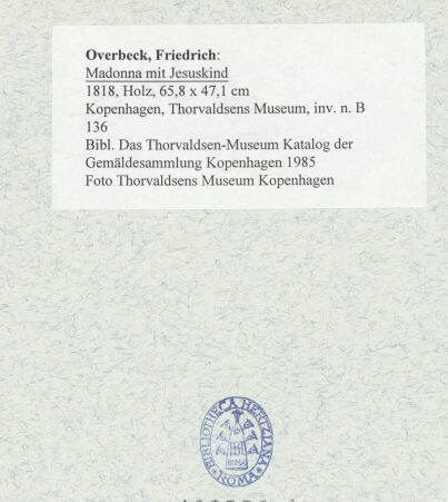 Rückseite von Thorvaldsens Museum Kopenhagen [https://www.deutsche-digitale-bibliothek.de/content/lizenzen/rv-ez/] Madonna mit Jesuskind - , bh482332_recto. Foto.