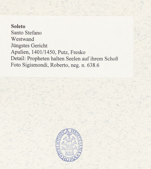 Rückseite von Sigismondi, Roberto [http://creativecommons.org/licenses/by-nc-sa/4.0/] Jüngstes Gericht - Paradies: Propheten halten Seelen auf ihrem Schoß, bh482729_recto. Foto: Sigismondi, Roberto.