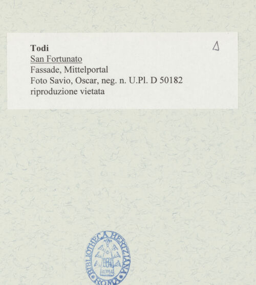 Rückseite von Bibliotheca Hertziana [https://www.deutsche-digitale-bibliothek.de/content/lizenzen/rv-fz/] Hauptportal - Untersicht, bh484439_recto. Foto: Savio, Oscar.