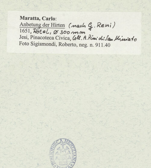 Rückseite von Sigismondi, Roberto [https://www.deutsche-digitale-bibliothek.de/content/lizenzen/rv-fz/] Anbetung der Hirten - , bh484591_recto. Foto: Sigismondi, Roberto.