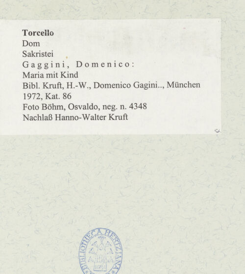 Rückseite von Böhm, Osvaldo [https://www.deutsche-digitale-bibliothek.de/content/lizenzen/rv-ez/] Maria mit Kind - , bh487236_recto. Foto.