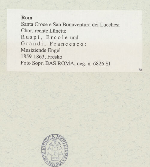 Rückseite von Sopr. BAS ROMA [https://www.deutsche-digitale-bibliothek.de/content/lizenzen/rv-ez/] Musiziende Engel - , bh488879_recto. Foto.