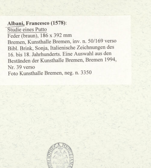 Rückseite von Kunsthalle Bremen [https://www.deutsche-digitale-bibliothek.de/content/lizenzen/rv-ez/] Studie eines Putto - , bh488969_recto. Foto.