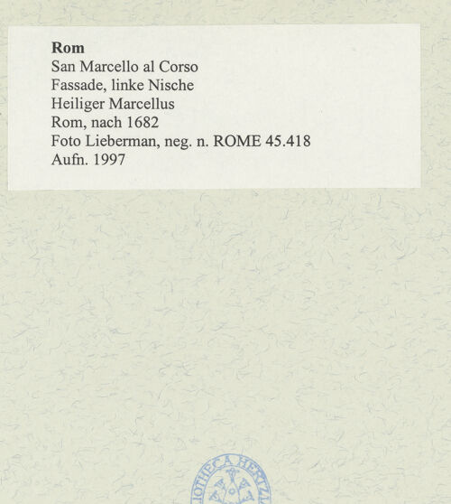 Rückseite von Lieberman, Ralph [https://www.deutsche-digitale-bibliothek.de/content/lizenzen/rv-ez/] Heiliger Marcellus - , bh489260_recto. Foto.