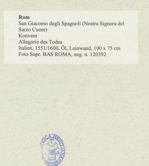 Rückseite von Sopr. BAS ROMA [https://www.deutsche-digitale-bibliothek.de/content/lizenzen/rv-ez/] Allegorie des Todes - , bh489924_recto. Foto.