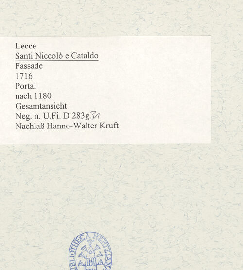 Rückseite von Bibliotheca Hertziana [https://www.deutsche-digitale-bibliothek.de/content/lizenzen/rv-fz/] Hauptportal - Gesamtansicht, bh490064_recto. Foto: Kruft, Hanno-Walter.