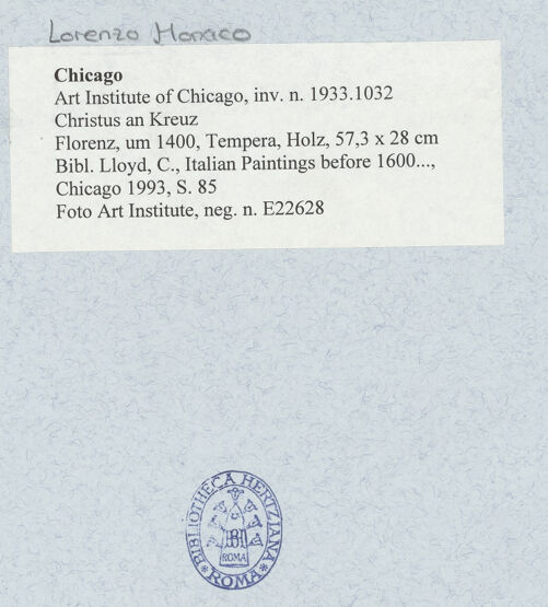 Rückseite von Art Institute of Chicago [https://www.deutsche-digitale-bibliothek.de/content/lizenzen/rv-ez/] Christus an Kreuz - , bh492471_recto. Foto.