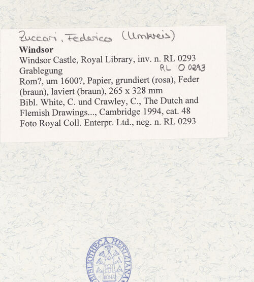 Rückseite von Royal Collection Enterprises Limited [https://www.deutsche-digitale-bibliothek.de/content/lizenzen/rv-ez/] Grablegung - , bh493087_recto. Foto.