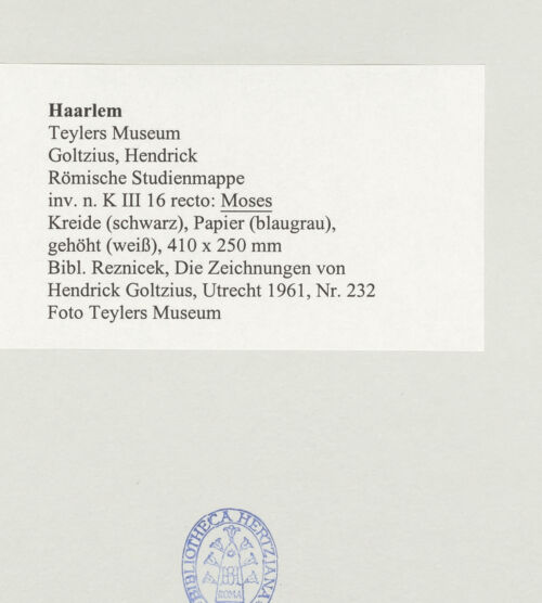 Rückseite von Teylers Museum [http://creativecommons.org/publicdomain/mark/1.0/] Römische StudienmappeMoses - , bh496325_recto. Foto.