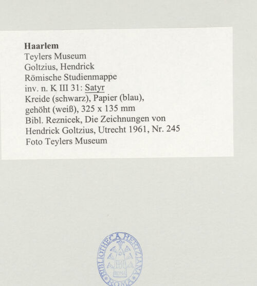 Rückseite von Teylers Museum [http://creativecommons.org/publicdomain/mark/1.0/] Römische StudienmappeSatyr - , bh496337_recto. Foto.