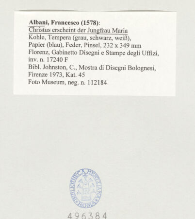 Rückseite von Museum [https://www.deutsche-digitale-bibliothek.de/content/lizenzen/rv-ez/] Christus erscheint der Jungfrau Maria - , bh496384_recto. Foto.