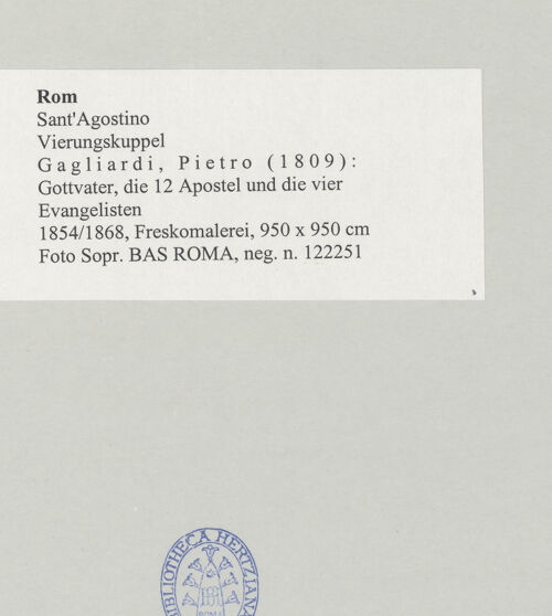 Rückseite von Sopr. BAS ROMA [https://www.deutsche-digitale-bibliothek.de/content/lizenzen/rv-ez/] Gottvater, die 12 Apostel und die vier Evangelisten - , bh497218_recto. Foto.