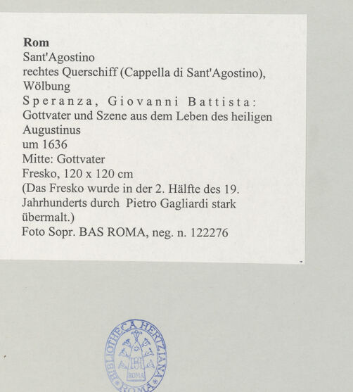Rückseite von Sopr. BAS ROMA [https://www.deutsche-digitale-bibliothek.de/content/lizenzen/rv-ez/] Gottvater und Szene aus dem Leben des heiligen AugustinusGottvater - , bh497249_recto. Foto.