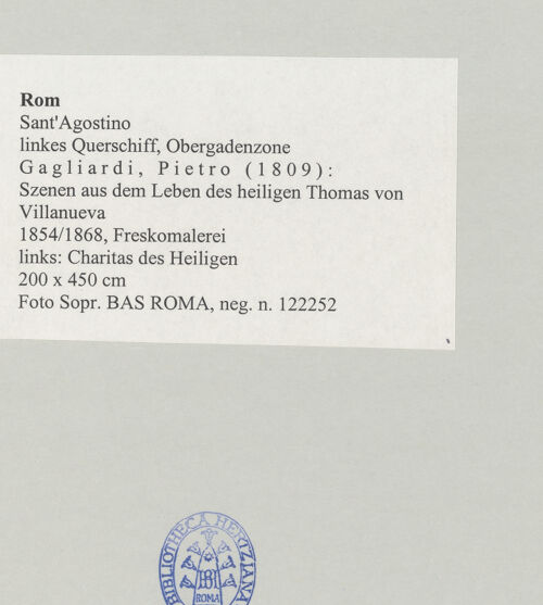 Rückseite von Sopr. BAS ROMA [https://www.deutsche-digitale-bibliothek.de/content/lizenzen/rv-ez/] Szenen aus dem Leben des heiligen Thomas von VillanuevaCharitas des Heiligen - , bh497253_recto. Foto.