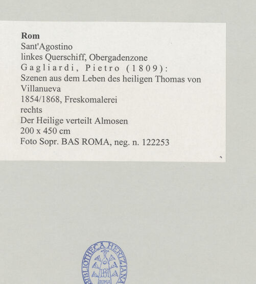 Rückseite von Sopr. BAS ROMA [https://www.deutsche-digitale-bibliothek.de/content/lizenzen/rv-ez/] Szenen aus dem Leben des heiligen Thomas von VillanuevaDer Heilige verteilt Almosen - , bh497254_recto. Foto.