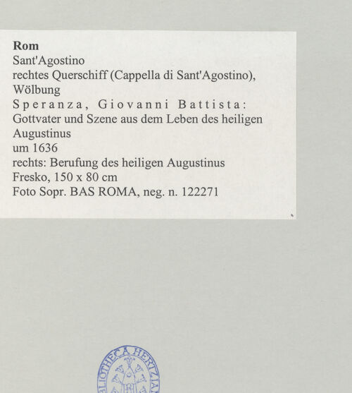 Rückseite von Sopr. BAS ROMA [https://www.deutsche-digitale-bibliothek.de/content/lizenzen/rv-ez/] Gottvater und Szene aus dem Leben des heiligen AugustinusBerufung des heiligen Augustinus - , bh497257_recto. Foto.