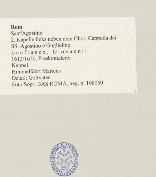 Rückseite von Sopr. BAS ROMA [https://www.deutsche-digitale-bibliothek.de/content/lizenzen/rv-ez/] Szenen aus dem Marienleben und ProphetenHimmelfahrt Mariens - Detail: Gottvater, bh497585_recto. Foto.