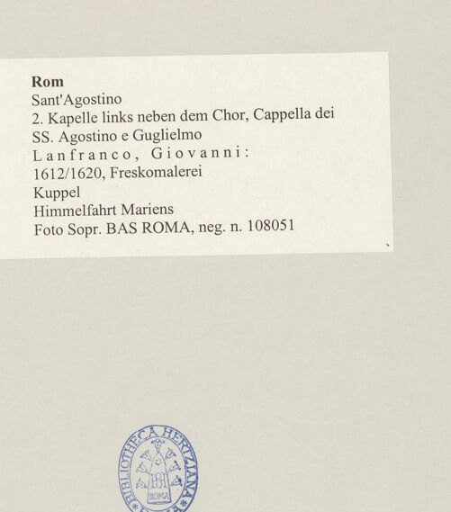 Rückseite von Sopr. BAS ROMA [https://www.deutsche-digitale-bibliothek.de/content/lizenzen/rv-ez/] Szenen aus dem Marienleben und ProphetenHimmelfahrt Mariens - Gesamtansicht, bh497592_recto. Foto.