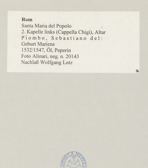 Rückseite von Alinari [https://www.deutsche-digitale-bibliothek.de/content/lizenzen/rv-ez/] Geburt Mariens - , bh497701_recto. Foto.