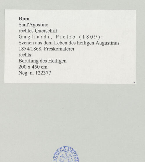Rückseite von unbekannt [https://www.deutsche-digitale-bibliothek.de/content/lizenzen/rv-ez/] Szenen aus dem Leben des heiligen AugustinusBerufung des Heiligen - , bh497932_recto. Foto.
