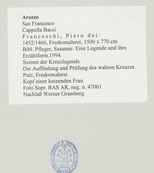 Rückseite von Sopr. BAS AR [https://www.deutsche-digitale-bibliothek.de/content/lizenzen/rv-ez/] Die Kreuzlegende, Propheten und HeiligenLinke WandDie Auffindung und Prüfung des wahren Kreuzes - Die Prüfung des wahren Kreuzes, Detail, bh498210_recto. Foto.