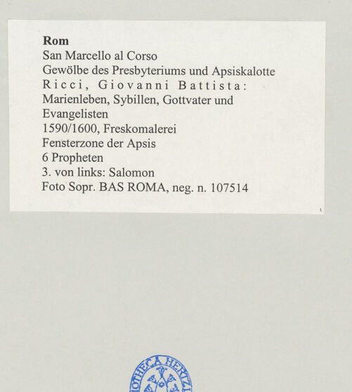 Rückseite von Sopr. BAS ROMA [https://www.deutsche-digitale-bibliothek.de/content/lizenzen/rv-ez/] Ausmalung der Wölbung von Apsis und ChorjochSechs ProphetenSalomon - , bh499033_recto. Foto.