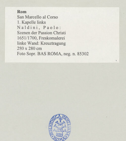 Rückseite von Sopr. BAS ROMA [https://www.deutsche-digitale-bibliothek.de/content/lizenzen/rv-ez/] Szenen der Passion ChristiKreuztragung - , bh501403_recto. Foto.