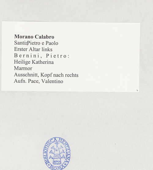 Rückseite von Pace, Valentino [https://www.deutsche-digitale-bibliothek.de/content/lizenzen/rv-fz/] Heilige Katherina - Ausschnitt, Kopf nach rechts, bh504993_recto. Foto: Pace, Valentino.