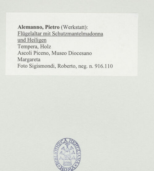 Rückseite von Sigismondi, Roberto [https://www.deutsche-digitale-bibliothek.de/content/lizenzen/rv-fz/] Flügelaltar mit Schutzmantelmadonna und Heiligen - Margareta, bh507231_recto. Foto: Sigismondi, Roberto.