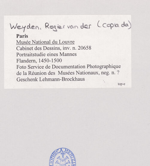 Rückseite von Service de Documentation Photographique de la Réunion des Musées Nationaux [https://www.deutsche-digitale-bibliothek.de/content/lizenzen/rv-ez/] Portraitstudie eines Mannes - , bh507448_recto. Foto.
