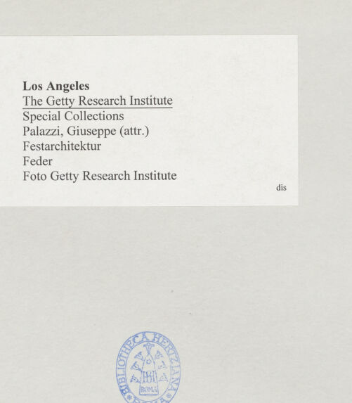Rückseite von Getty Research Institute [https://www.deutsche-digitale-bibliothek.de/content/lizenzen/rv-ez/] Festarchitektur - , bh507748_recto. Foto.