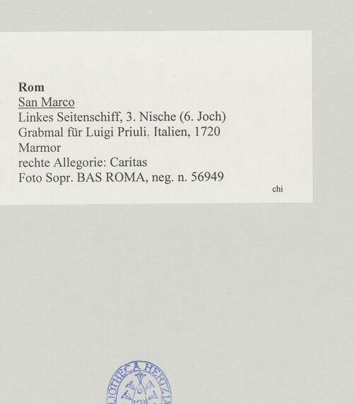 Rückseite von Sopr. BAS ROMA [https://www.deutsche-digitale-bibliothek.de/content/lizenzen/rv-ez/] Grabmal für Luigi Priuli - rechte Allegorie: Caritas, bh508192_recto. Foto.