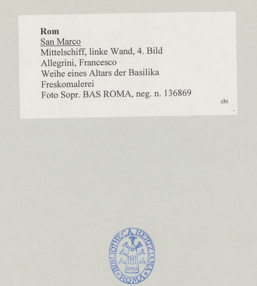 Rückseite von Sopr. BAS ROMA [https://www.deutsche-digitale-bibliothek.de/content/lizenzen/rv-ez/] Weihe eines Altars der Basilika - , bh508465_recto. Foto.