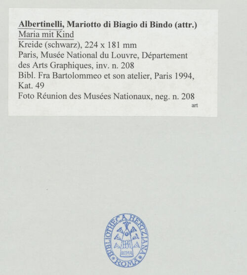 Rückseite von Réunion des Musées Nationaux [https://www.deutsche-digitale-bibliothek.de/content/lizenzen/rv-ez/] Studie zur "Madonna mit den Heiligen Hieronymus und Zanobius" (Louvre, Paris) - , bh508568_recto. Foto.