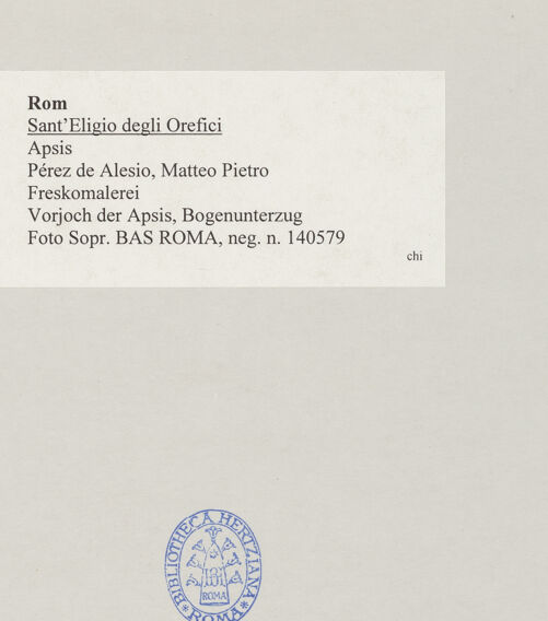 Rückseite von Sopr. BAS ROMA [https://www.deutsche-digitale-bibliothek.de/content/lizenzen/rv-ez/] ApsisdekorationVorjochdekoration - Bogenunterzug, bh508904_recto. Foto.