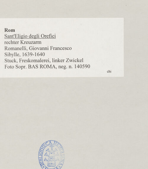 Rückseite von Sopr. BAS ROMA [https://www.deutsche-digitale-bibliothek.de/content/lizenzen/rv-ez/] Anbetung der Könige, Sibyllen - Linke Sibylle, bh508917_recto. Foto.