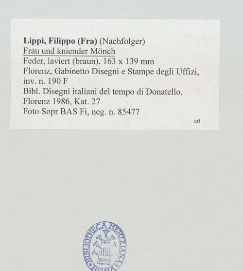 Rückseite von Sopr BAS Fi [https://www.deutsche-digitale-bibliothek.de/content/lizenzen/rv-ez/] Frau und kniender Mönch - , bh509076_recto. Foto.