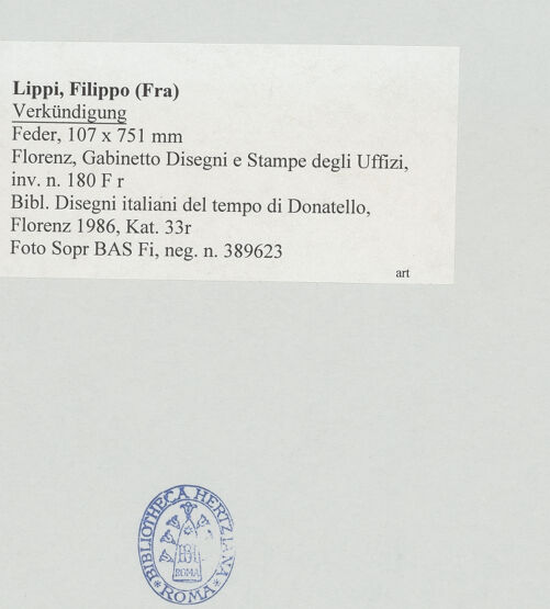 Rückseite von Sopr BAS Fi [https://www.deutsche-digitale-bibliothek.de/content/lizenzen/rv-ez/] Verkündigung - , bh509079_recto. Foto.