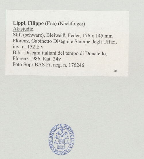 Rückseite von Sopr BAS Fi [https://www.deutsche-digitale-bibliothek.de/content/lizenzen/rv-ez/] Aktstudie - , bh509087_recto. Foto.