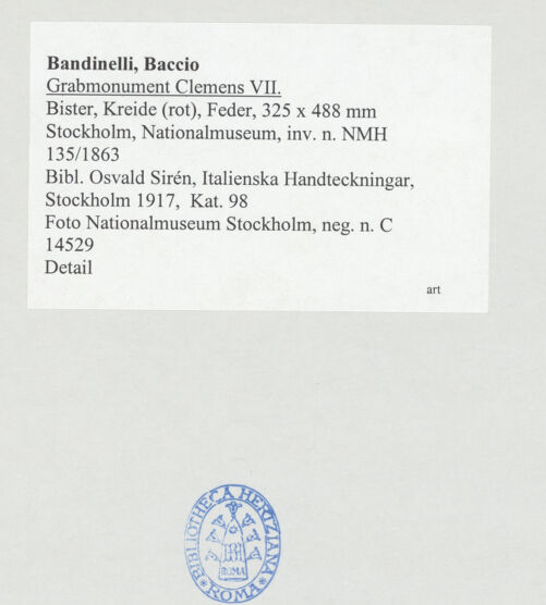Rückseite von Nationalmuseum Stockholm [https://www.deutsche-digitale-bibliothek.de/content/lizenzen/rv-fz/] Grabmonument Clemens VII. - , bh509595_recto. Foto.