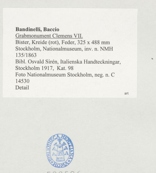 Rückseite von Nationalmuseum Stockholm [https://www.deutsche-digitale-bibliothek.de/content/lizenzen/rv-fz/] Grabmonument Clemens VII. - , bh509596_recto. Foto.