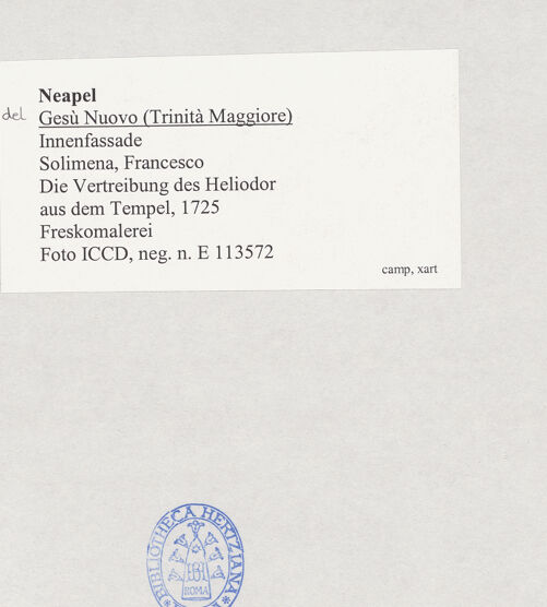 Rückseite von ICCD [https://www.deutsche-digitale-bibliothek.de/content/lizenzen/rv-ez/] Die Vertreibung des Heliodor aus dem Tempel - Gesamtansicht, bh510345_recto. Foto.