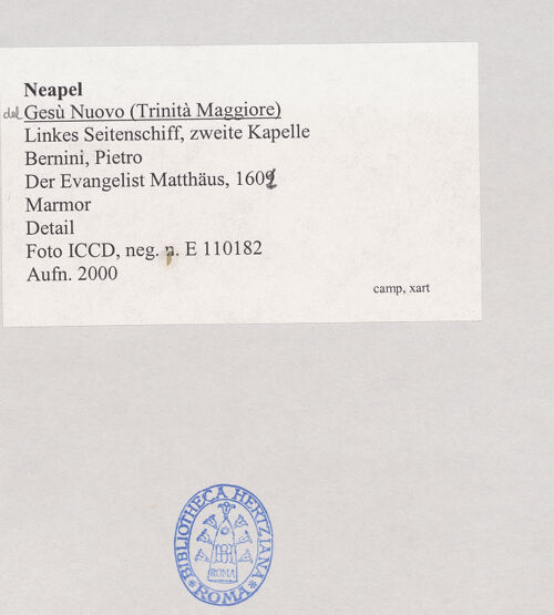 Rückseite von ICCD [https://www.deutsche-digitale-bibliothek.de/content/lizenzen/rv-ez/] Heiliger Matthäus - Gruppe: Detail, bh510355_recto. Foto.