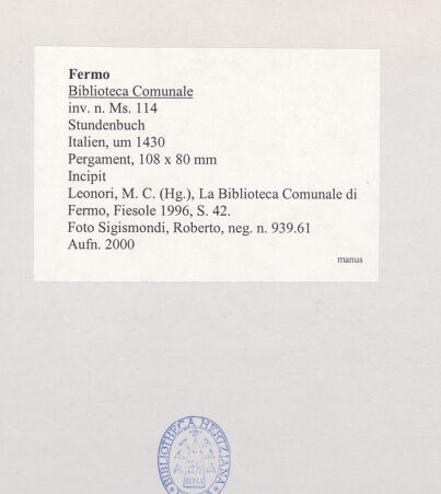 Rückseite von bh510838_recto