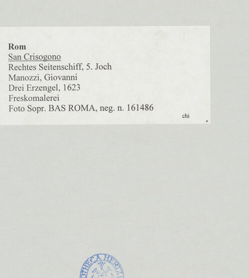 Rückseite von Sopr. BAS ROMA [https://www.deutsche-digitale-bibliothek.de/content/lizenzen/rv-ez/] Drei Erzengel - , bh510932_recto. Foto.