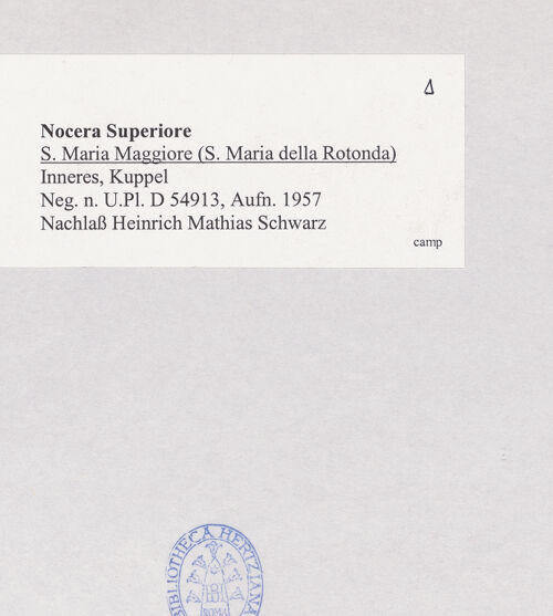 Rückseite von Bibliotheca Hertziana [https://www.deutsche-digitale-bibliothek.de/content/lizenzen/rv-fz/] Santa Maria Maggiore - Kuppel, bh510936_recto. Foto.