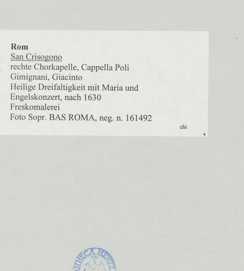 Rückseite von Sopr. BAS ROMA [https://www.deutsche-digitale-bibliothek.de/content/lizenzen/rv-ez/] Heilige Dreifaltigkeit mit Maria und Engelskonzert - , bh510955_recto. Foto.