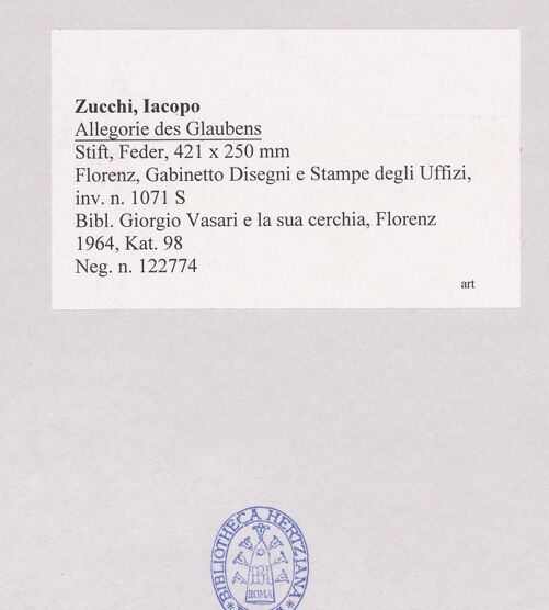 Rückseite von unbekannt [https://www.deutsche-digitale-bibliothek.de/content/lizenzen/rv-ez/] Allegorie des Glaubens - , bh511446_recto. Foto.