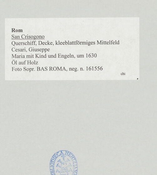 Rückseite von Sopr. BAS ROMA [https://www.deutsche-digitale-bibliothek.de/content/lizenzen/rv-ez/] Maria mit Kind und Engeln - , bh511553_recto. Foto.